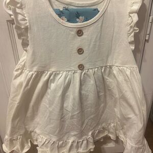 White Ruffled Kids Matching Set